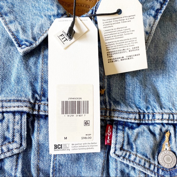 LEVI’S Original Trucker Jacket Denim Medium NWT - Picture 4 of 12